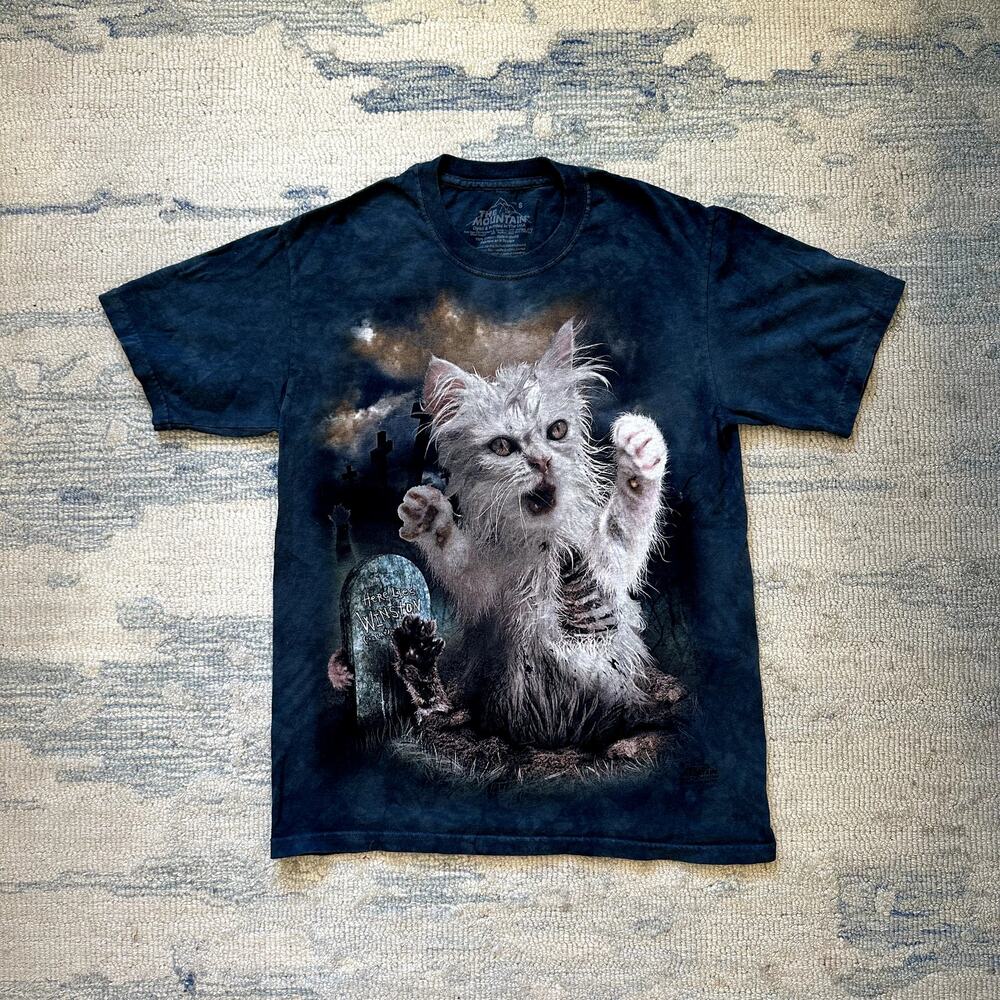 The Mountain Zombie Kitten Winston T-Shirt Adult S Tie Dye